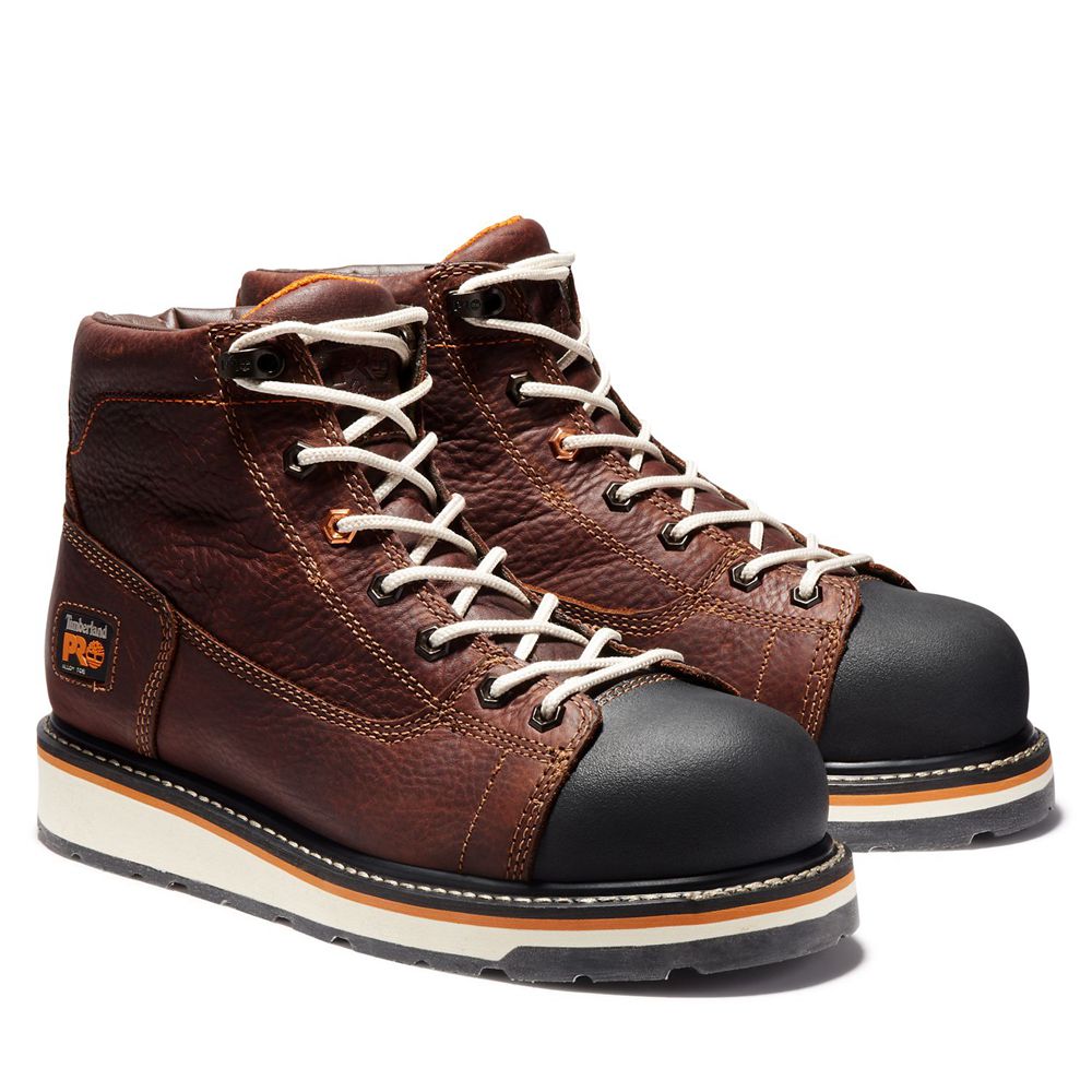 Botas de Trabajo Masculino - Timberland Pro® Gridworks 6\" Alloy Toe - LVMKB4037 - Marrom/Pretas